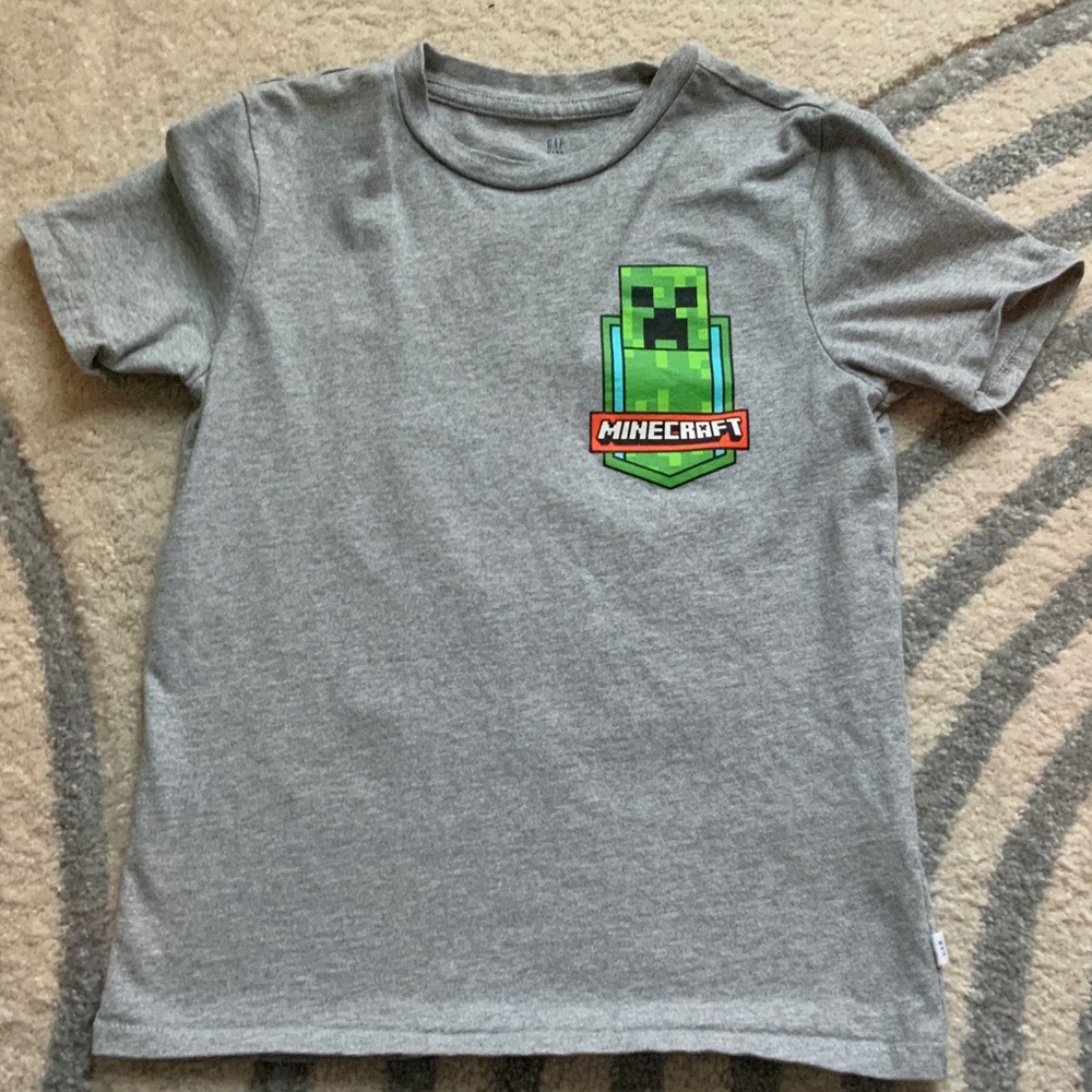 GAP Gray Kids T-Shirt with Minecraft Creeper